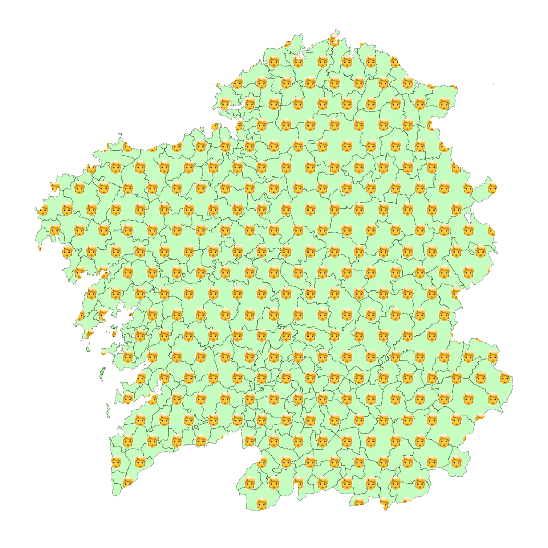 empaquetamiento hexagonal en Galicia